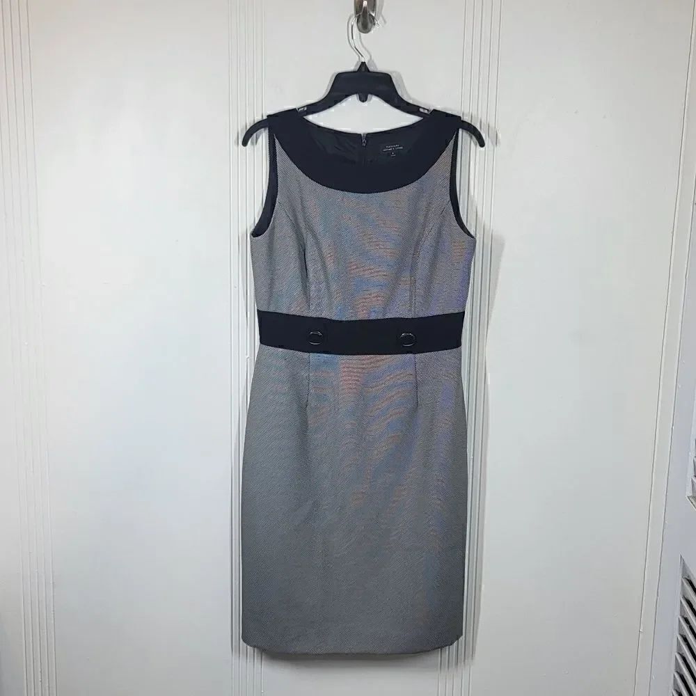 Tahari Black and White Sleeveless Dress